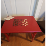 Crimson Red Game Side Table