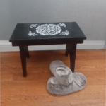 Decorative Black Mandala Step Stool