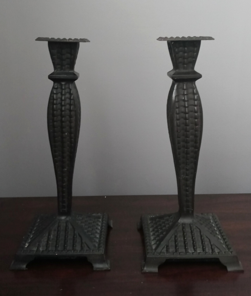 Pair Iron Candle Holders