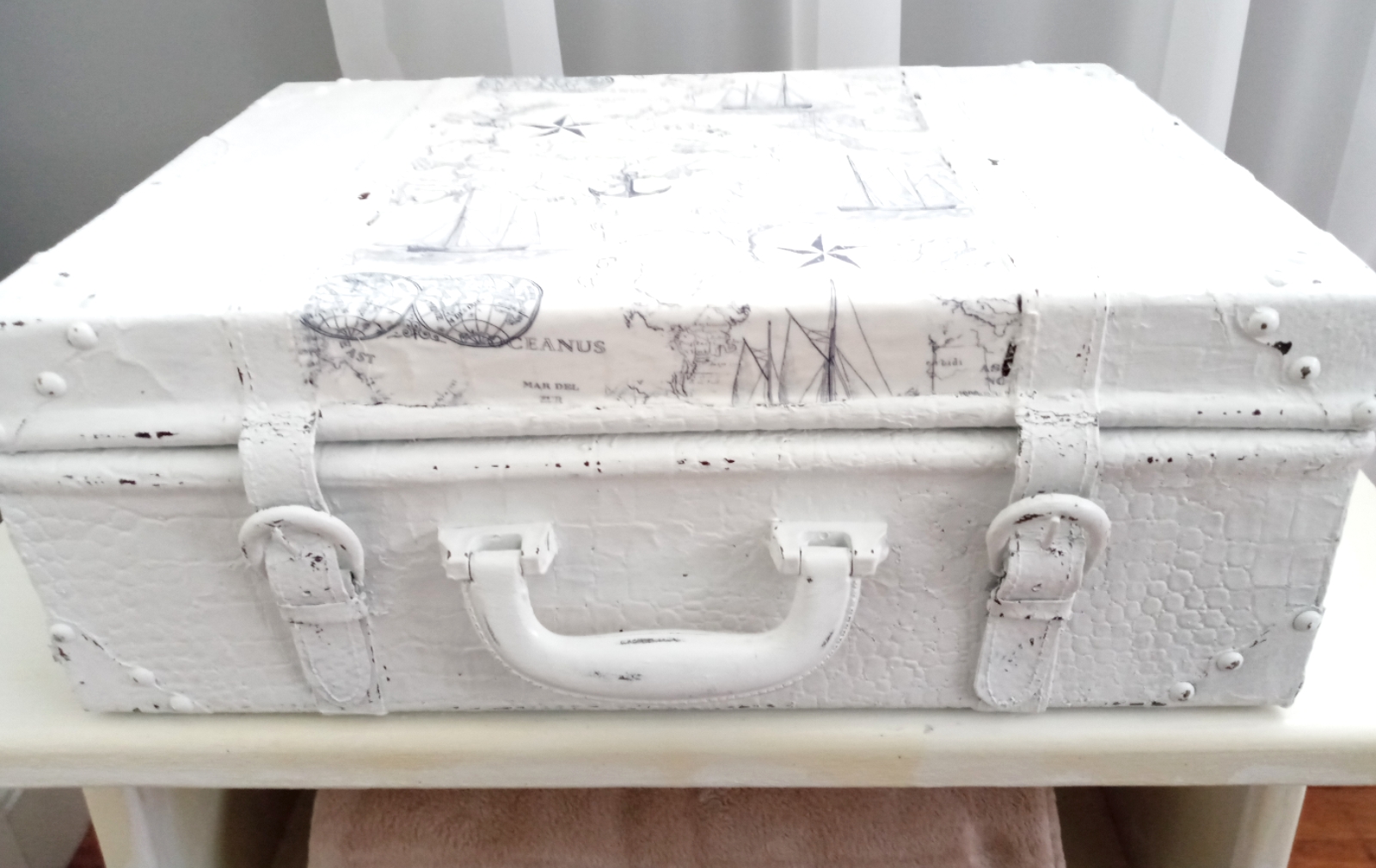 White Suitcase Storage