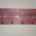 Wood Shelf with 4 Hooks