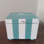 Blue and White Stripe Storage Box