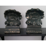 Black Solid Iron Bookends