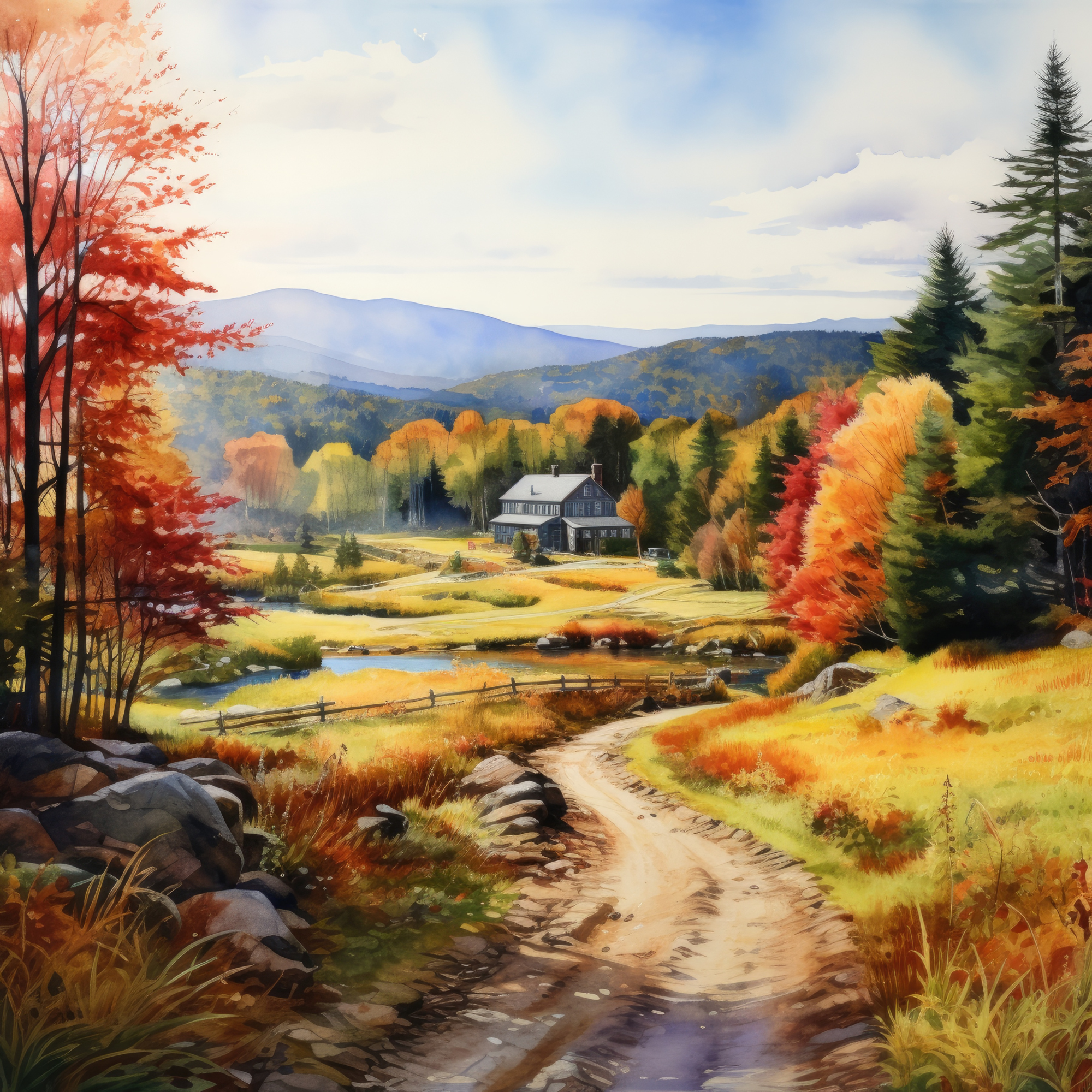 Vermont Autumn 2 Canvas Gallery Wraps