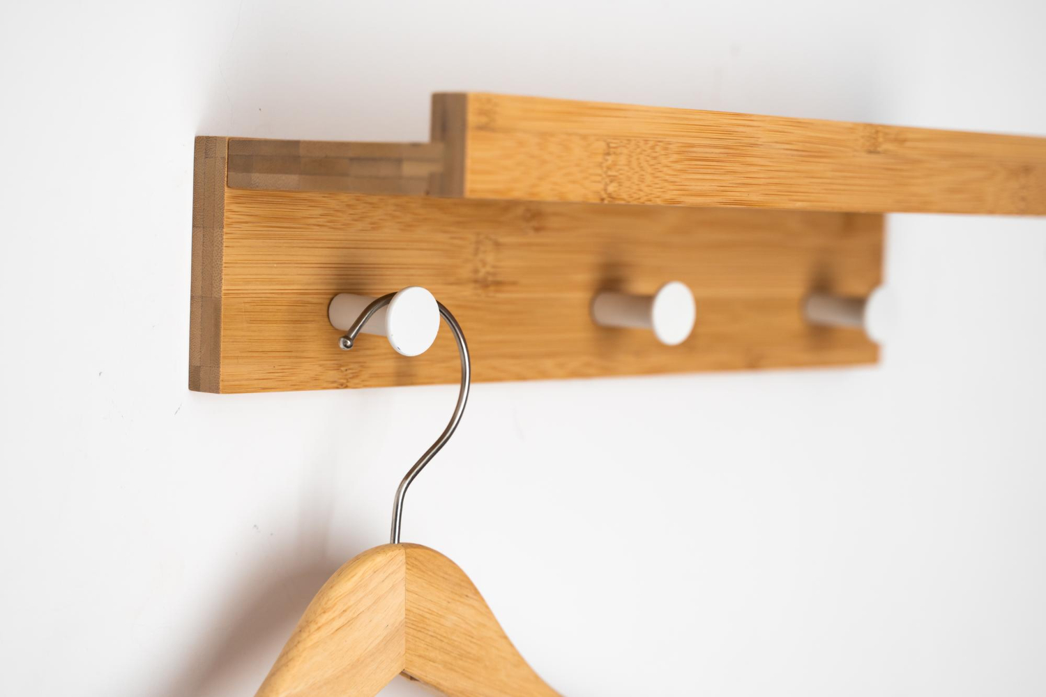 wood shelf with hooks